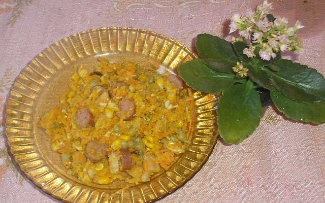 Farofa de bacon e calabresa