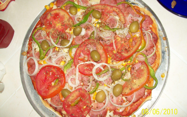 Pizza de forno ou churrasqueira