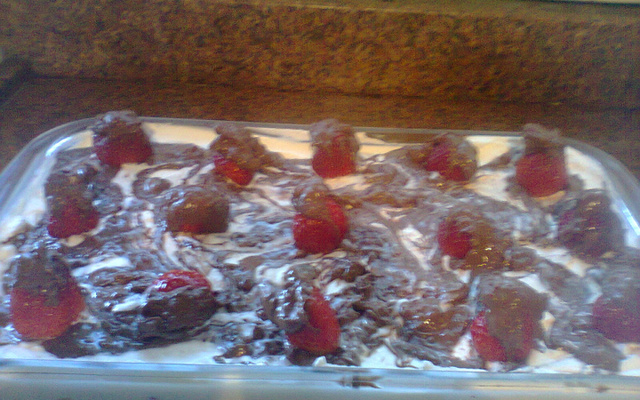 Sobremesa deliciosa de morango