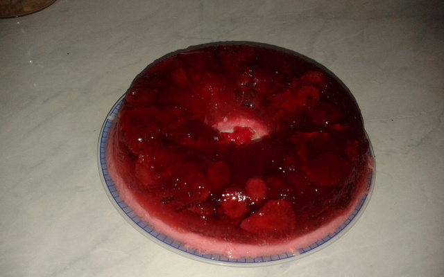 Sobremesa deliciosa de pêssego