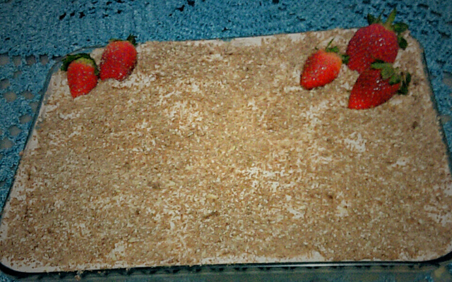 Pavê de morango com chocolate