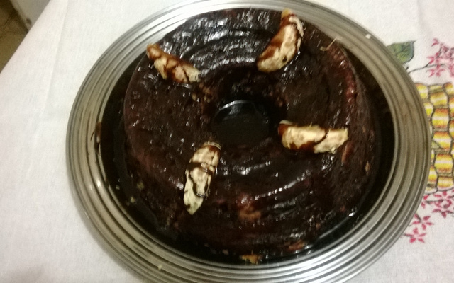Bolo de Mexerica com Calda de Chocolate