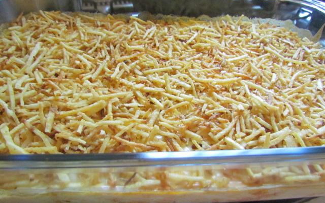 Escondidinho de frango.