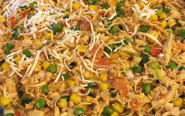 Massa de torta com sobras de arroz