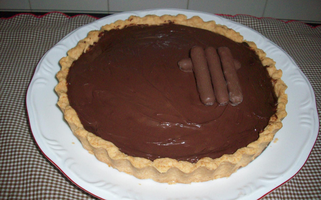 Quiche de doce de banana e chocolate