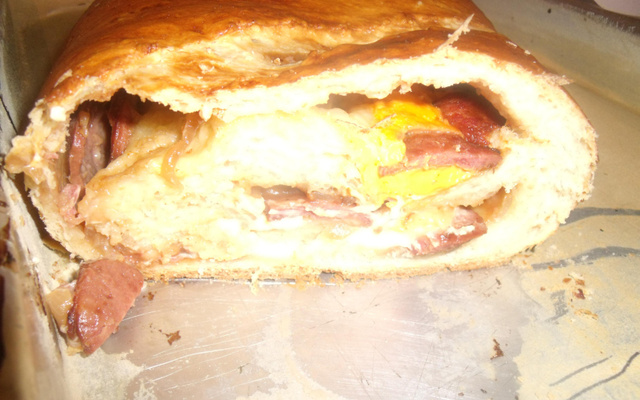 Pão de calabresa 4 estágios