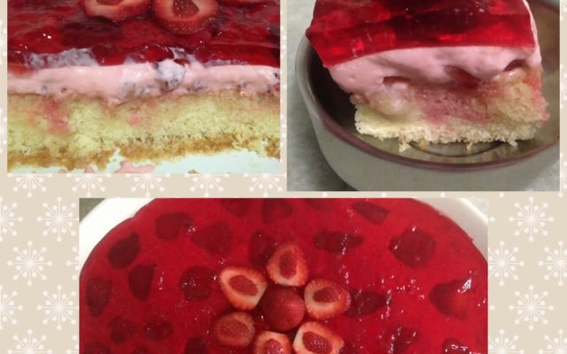 Bolo gelatinado de morango