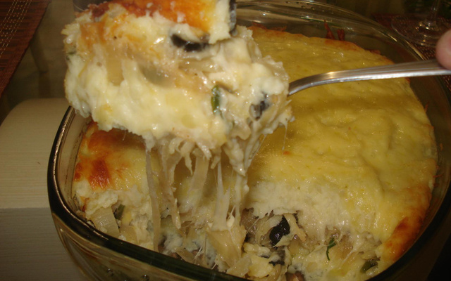 Escondidinho de bacalhau com batata doce