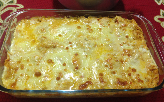Lasanha com frango ao molho branco
