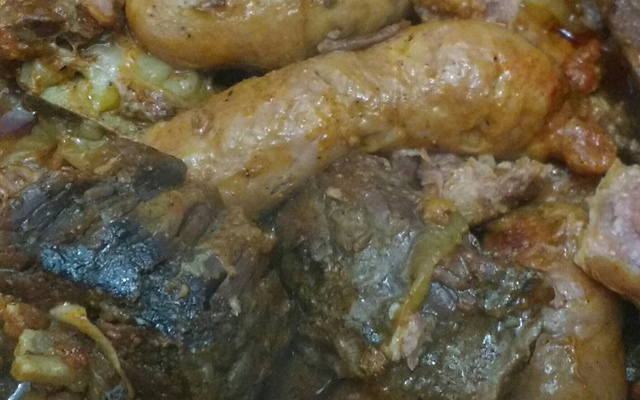 Costela na pressão com lingüiça