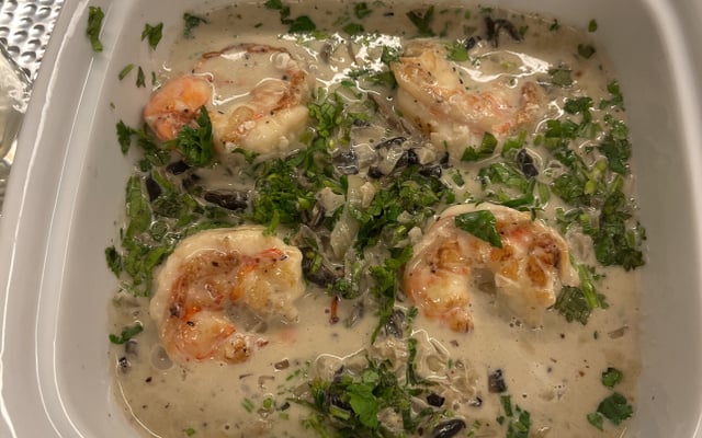 Camarão no champagne