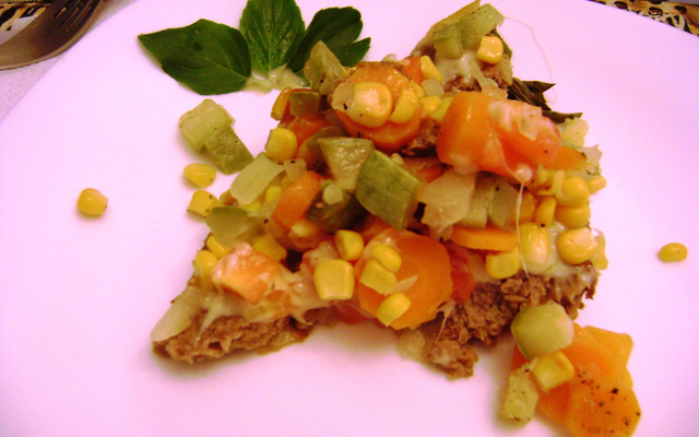 Quiche de carne moída à jardineira