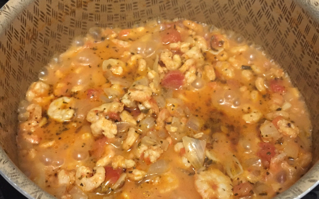 Camarão com requeijão