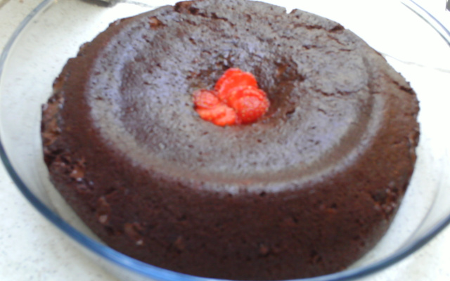 Pudim de chocolate com pão de forma