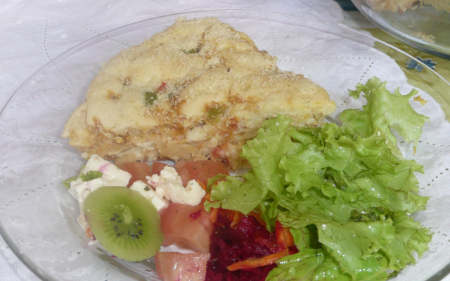 Torta de bacalhau de liquidificador