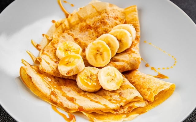 Crepe doce sem glúten/sem lactose com banana e mel