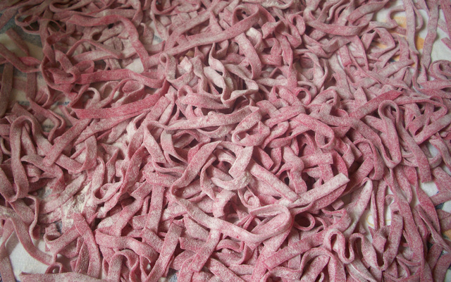 Macarrão com beterraba do Marcelo