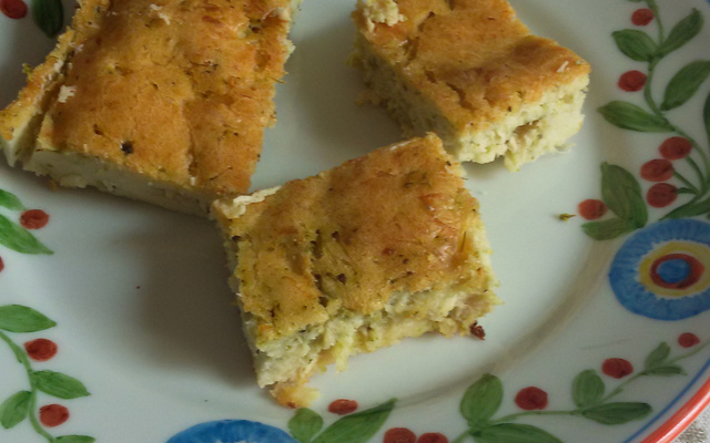 Torta de brócolis e frango