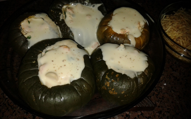 Abobrinha da Leonor Recheada com camarão