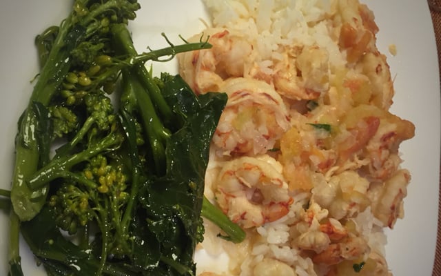 Camarão com leite de coco