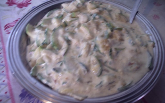 Abobrinha com creme de leite