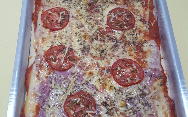 Pizza rápida e simples de liquidificador