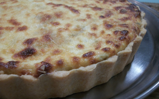 Torta de palmito com cobertura cremosa