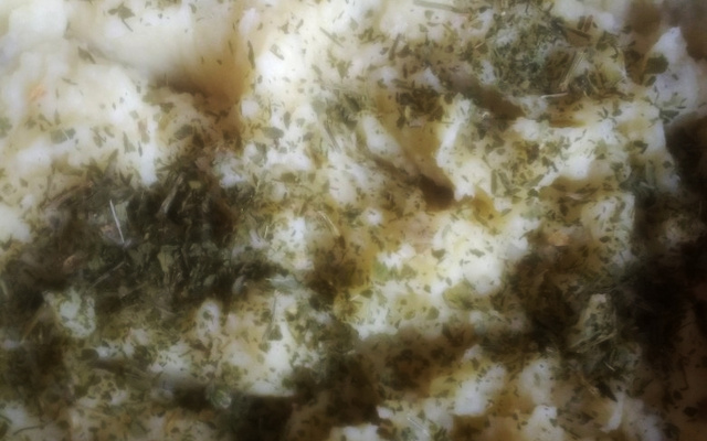 Purê de batata doce com salsinha