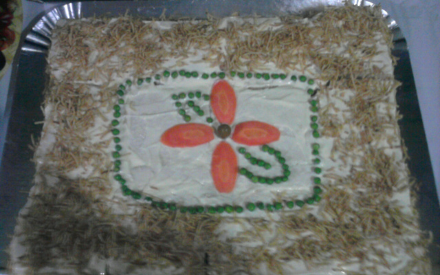 Bolo salgado em 3 camadas