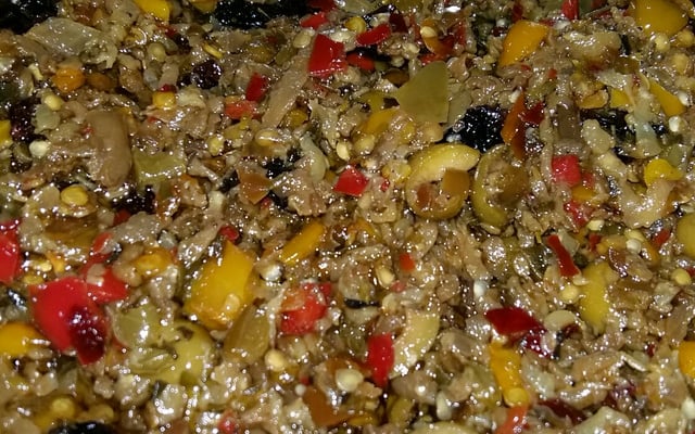 Antepasto com berinjela