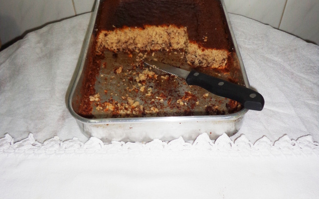 Bolo com gotas de chocolate