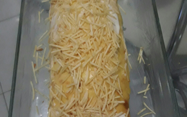 Rocambole de arroz com frango da Dani