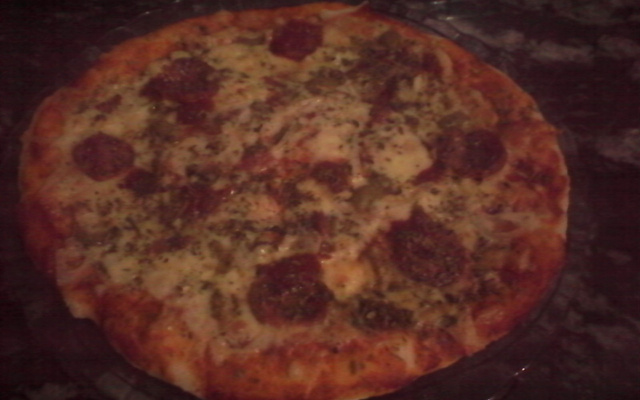 Pizza de farinha com fermento