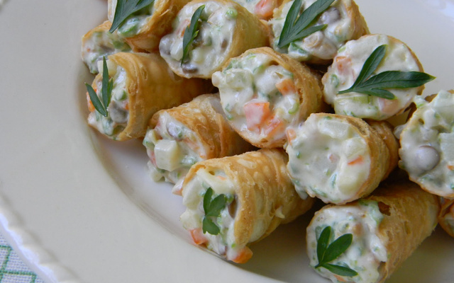 Canudinhos saborosos de palmito