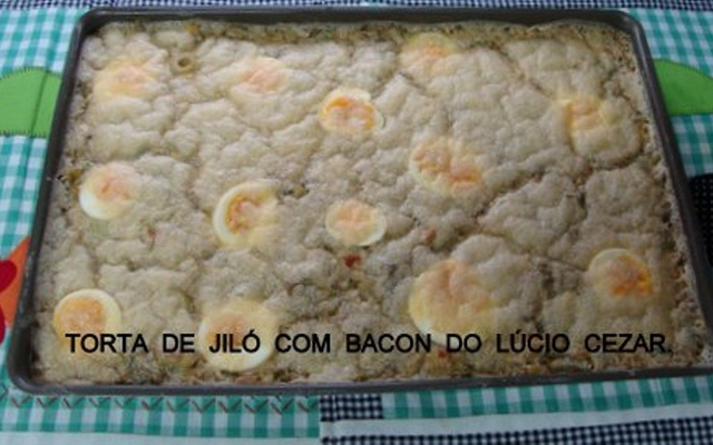 Torta de jiló com bacon do Lúcio Cezar