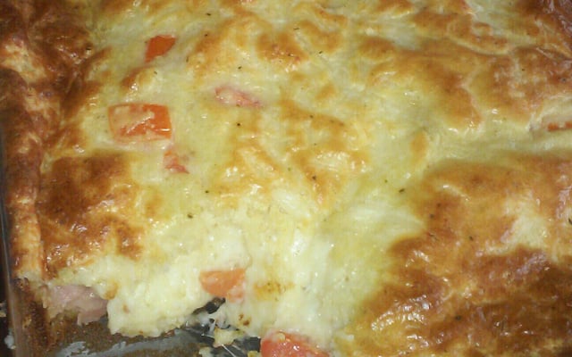 Torta de queijo e presunto