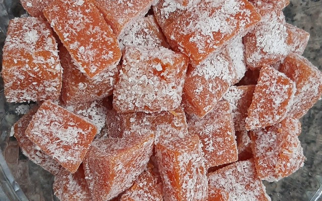 Doce de abóbora cristalizado