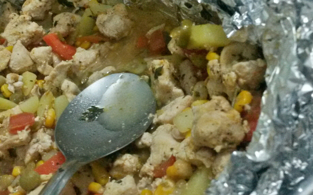 Papelote de frango com legumes