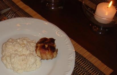 Arroz a Piemontese e Filezinhos de Frango Recheado