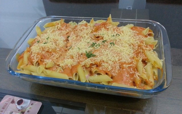 Macarrão com requeijão