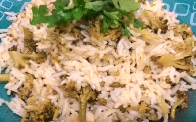 Arroz com brócolis verdinho