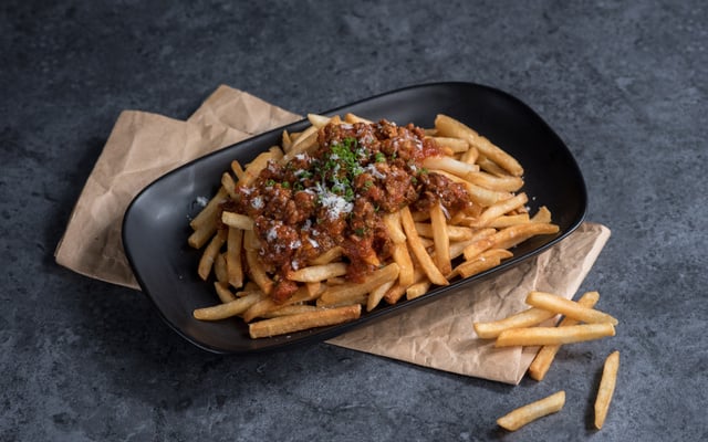 Farofa de carne moída com batata frita