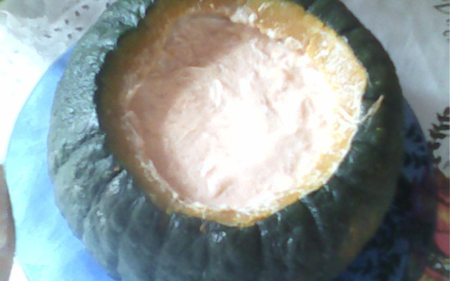 Bobó de frango na moranga