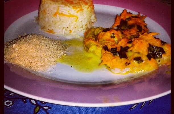 Merluza ao molho de mostarda doce