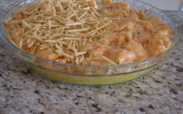 Refogado de camarão com Purê de mandioquinha