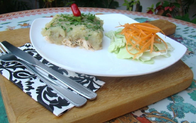 Escondidinho de frango com batata doce