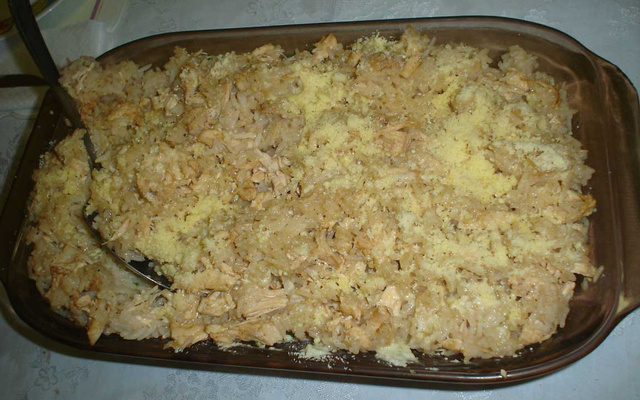 Arroz com frango cremoso