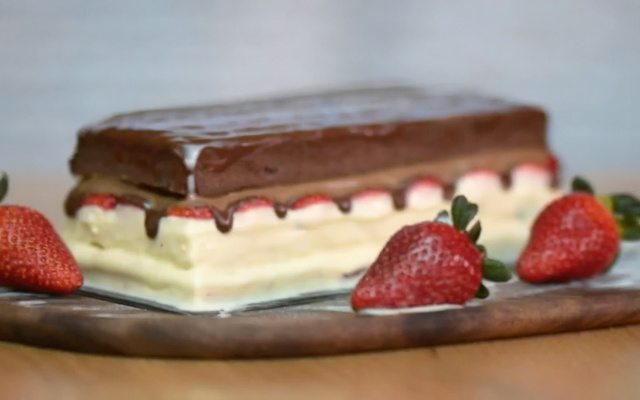 Bombom aberto de morango