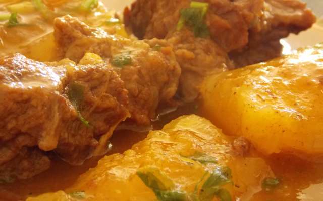 Carne com mandioca