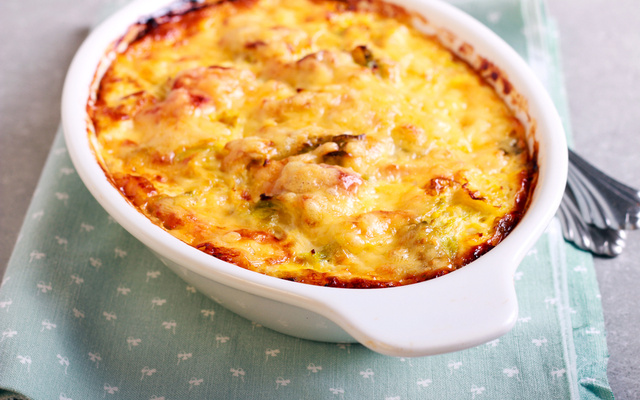 Gratinado de batata com frango na airfryer